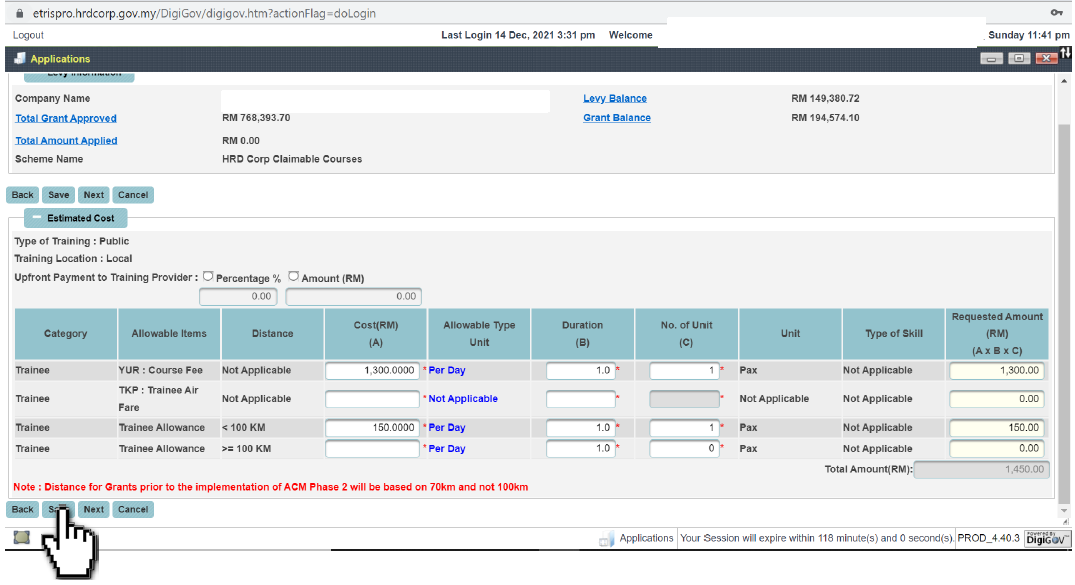 HRD Corp Claimable Courses (SBL-KHAS) Scheme - Step To Apply Grant